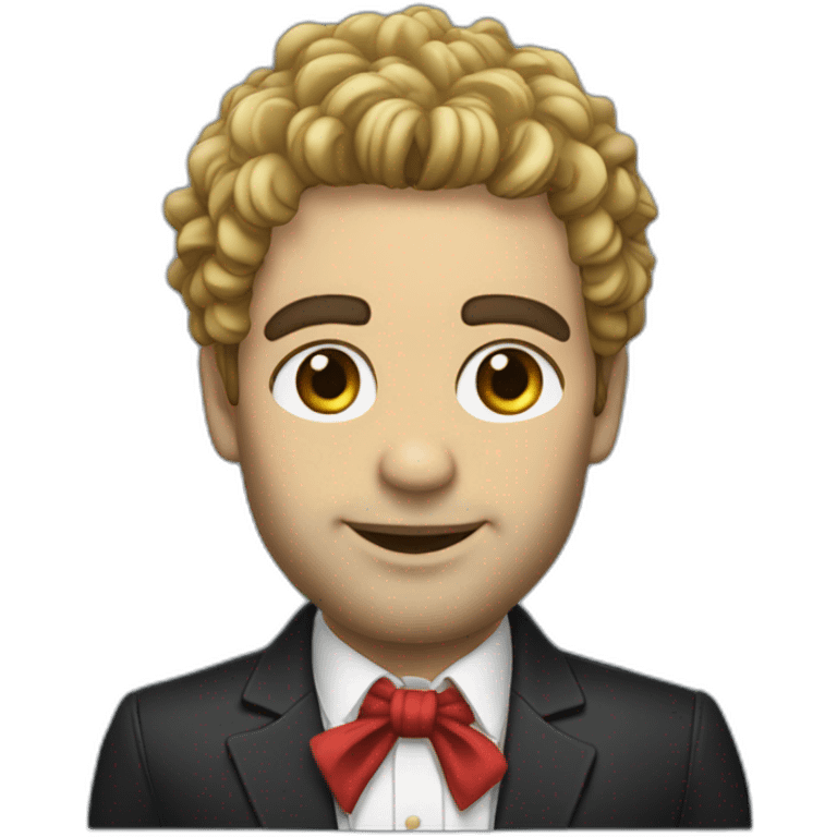 Le chanteur mika en costume emoji