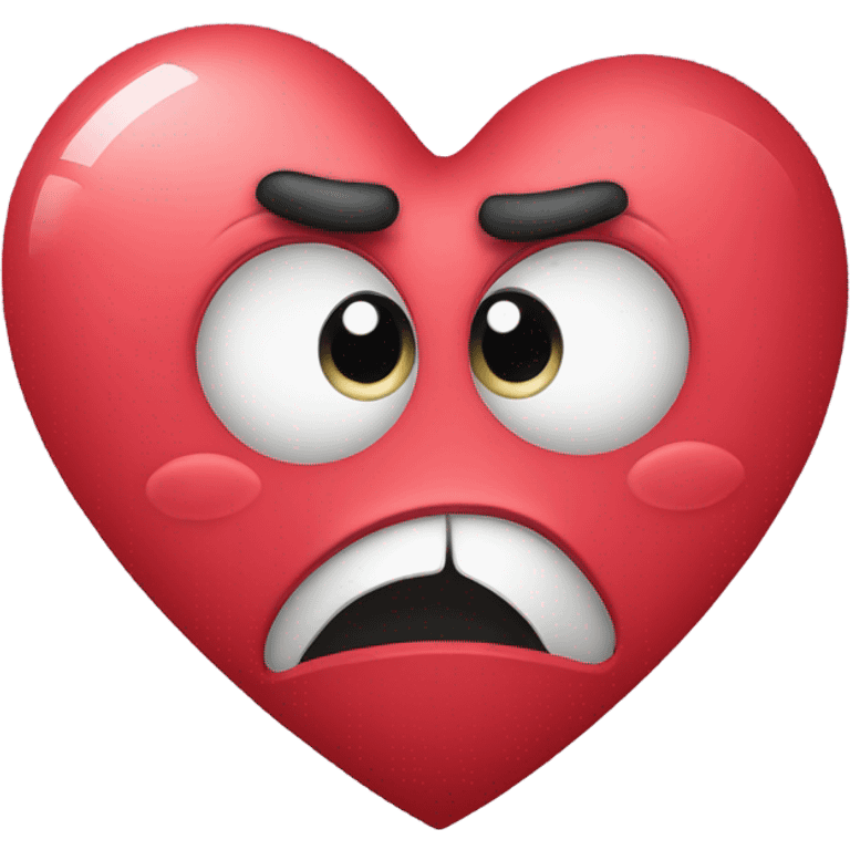 heart getting broken with a face cartoon style  emoji