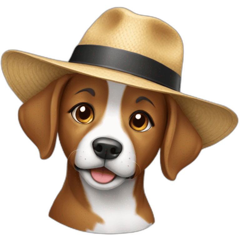 Dog with hat emoji