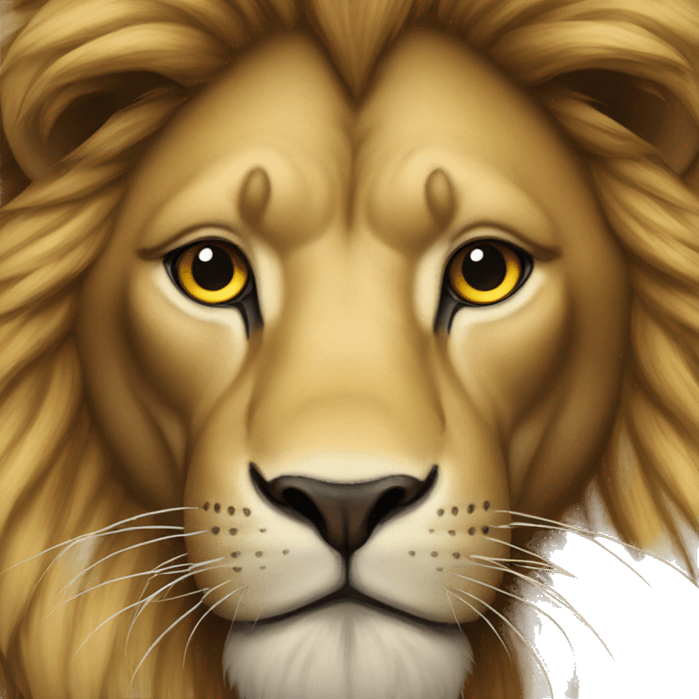 Lion with res eyes emoji