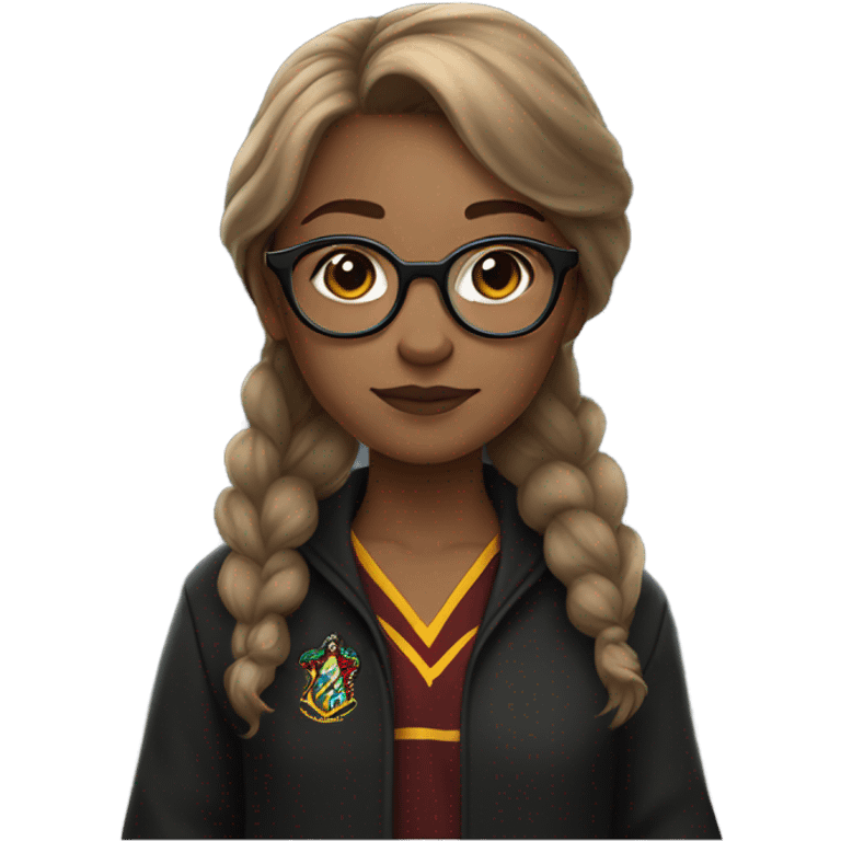 Girl with Light brown hair, Glases, Harry Potter Style emoji