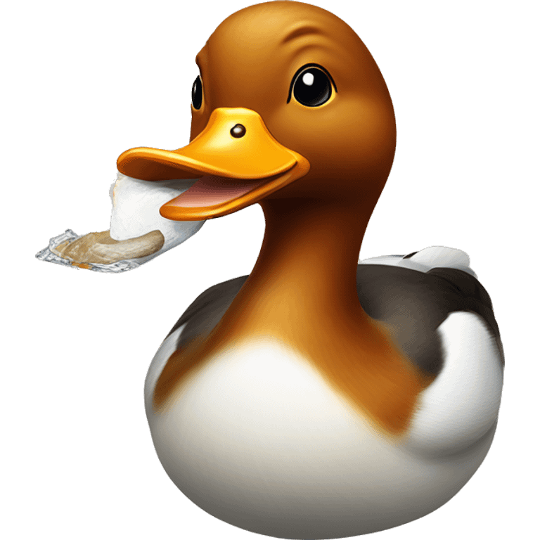 Nova Scotia Duck Toiler with duck in its mouth  emoji