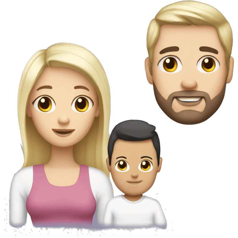 Mum, dark hair/  Dad, Blond hair/ newborn emoji