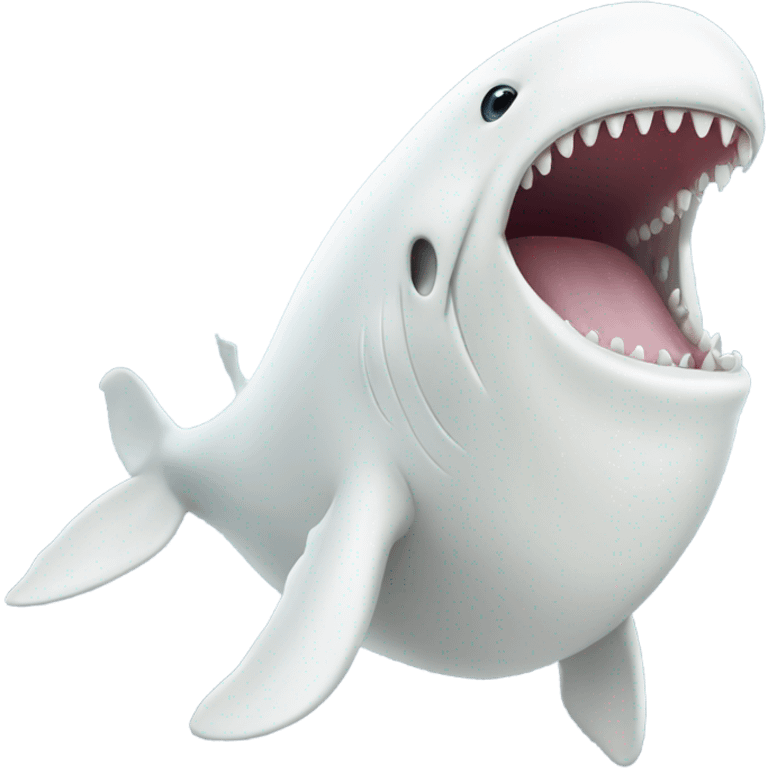 white whale , open mouth emoji