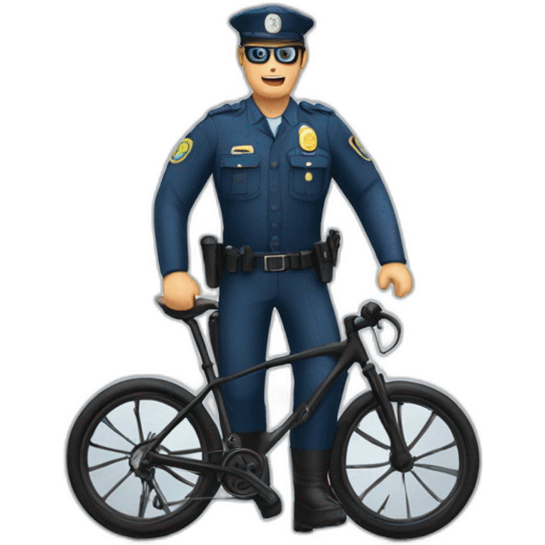 Un policier sur un vtt emoji