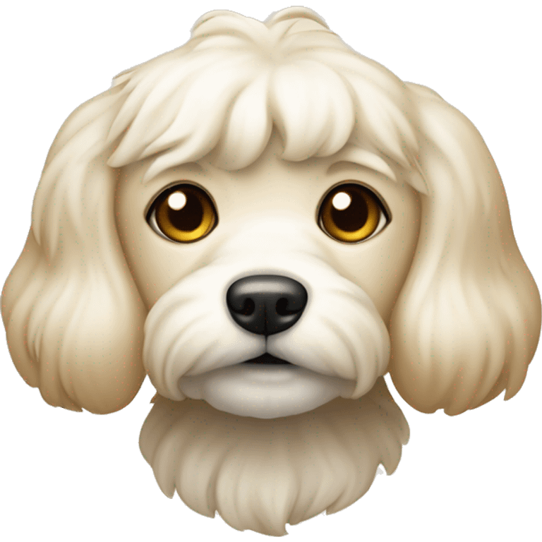 The maltipu dog is cream-colored emoji