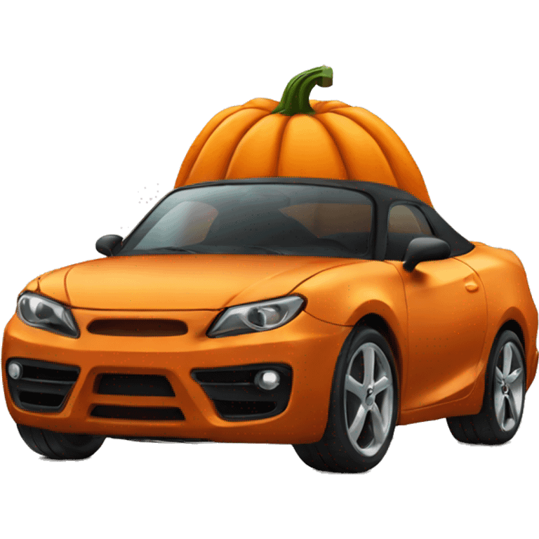 Black car in a pumpkin  emoji