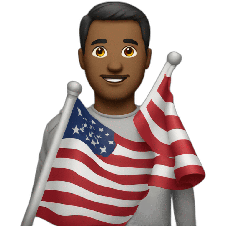 Man with flag emoji