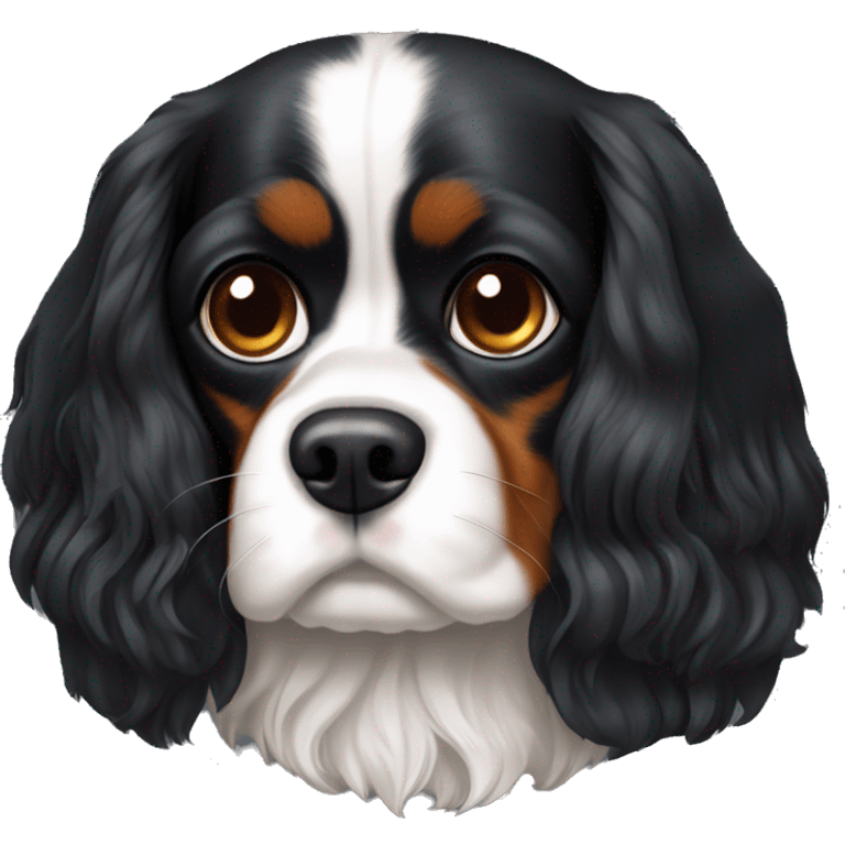 Un cavalier King Charles noir  emoji