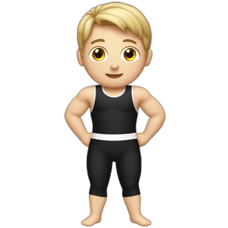 sporty european boy in gymnast leotard emoji