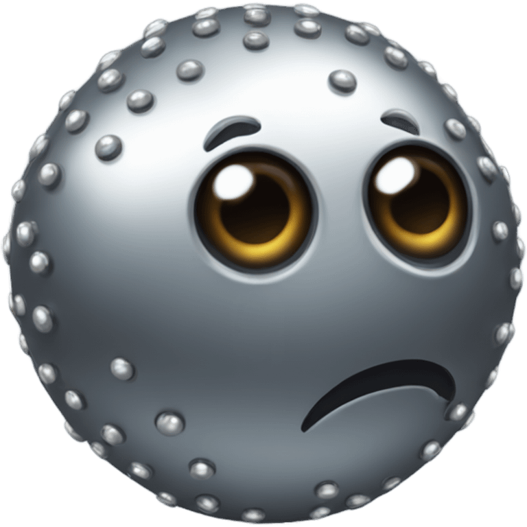 Metal ball with only long dotted shiny eyes  emoji