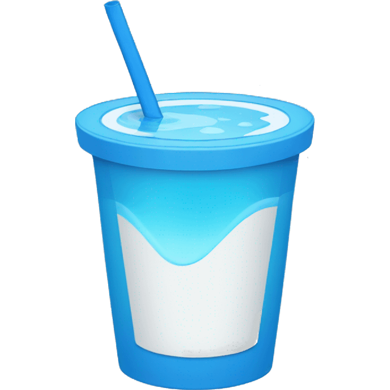 blue water cup with blue straw emoji