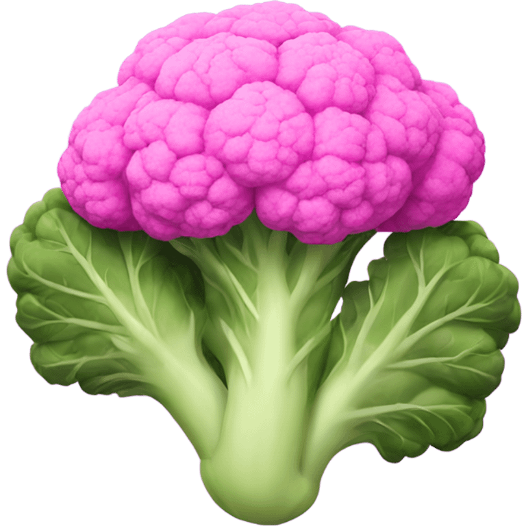 pink cauliflower looking in mirror emoji