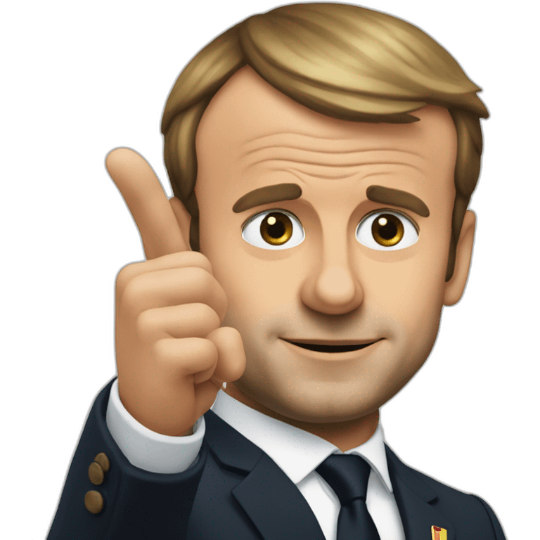 emmanuel macron thumb pointing down emoji