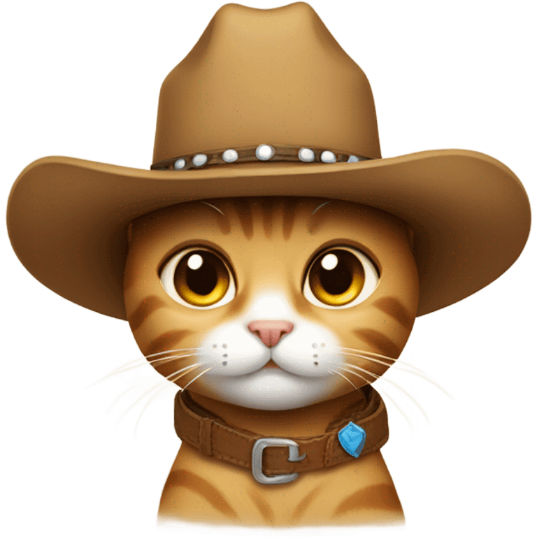 Cute cat wearing a cowboy hat emoji