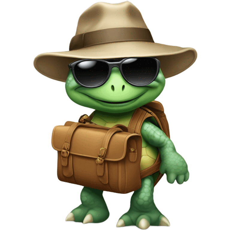 Old gangster turtle holding bags of cash emoji