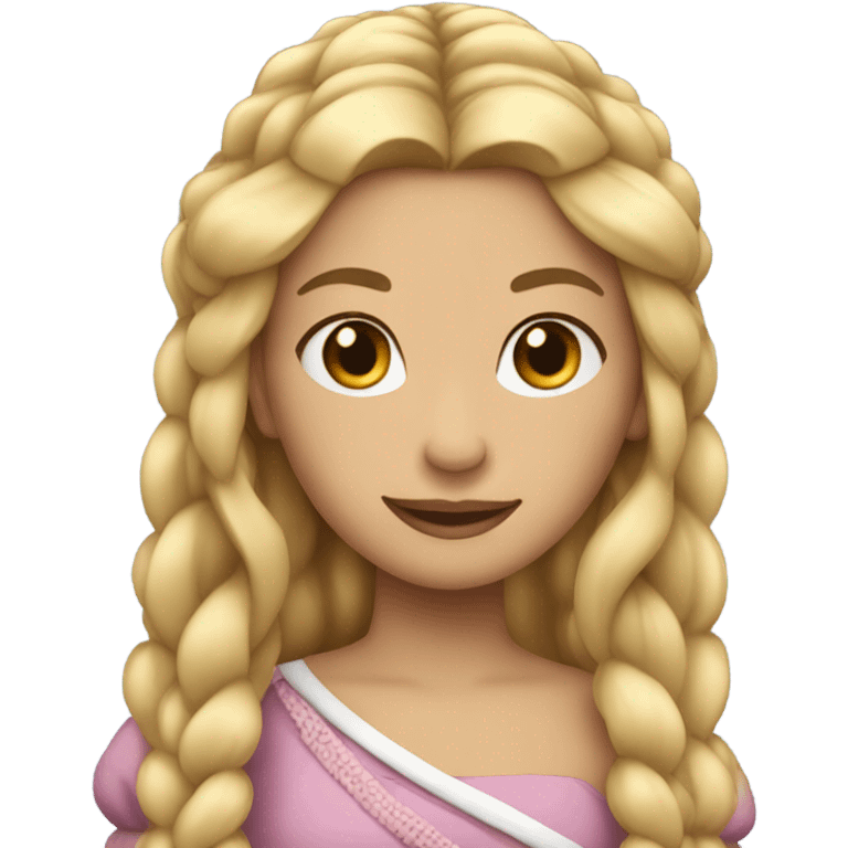 Princess with blonde hair and one braid emoji