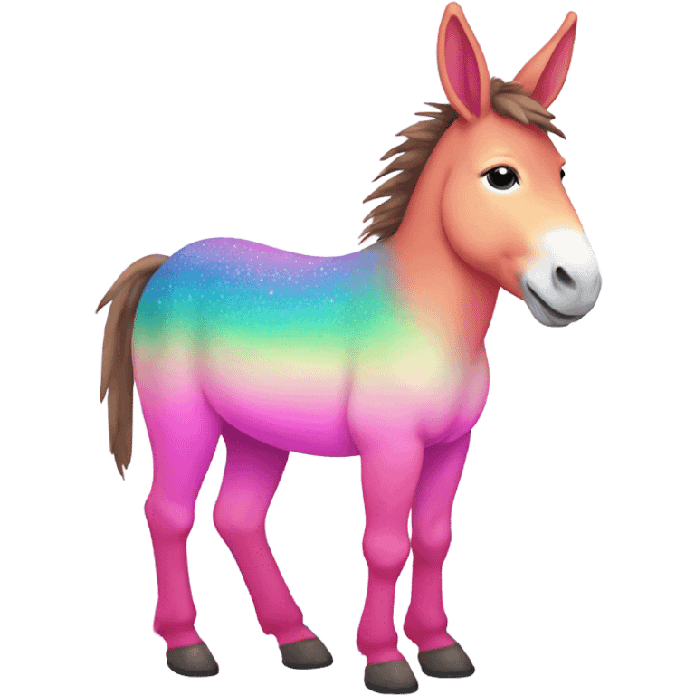 Pink ombre rainbow full body donkey with glitter  emoji