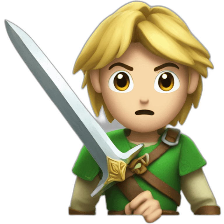 Link with sword shocked emoji