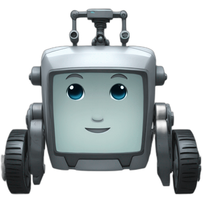 A hudden wheeled Robot with touche screen as face emoji