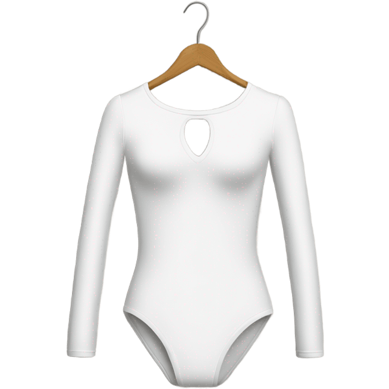 white long sleeve closed neck shapewear bodysuit emoji