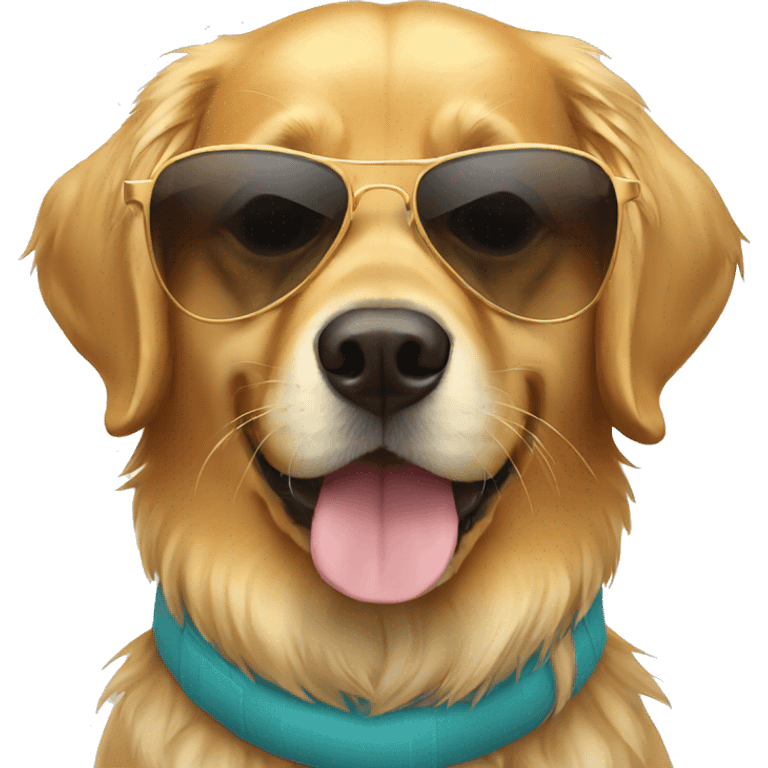 Golden retriever wearing sunglasses  emoji