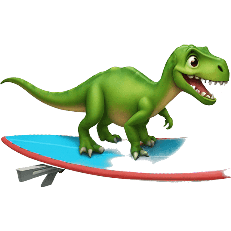 dinosaur on surf board emoji