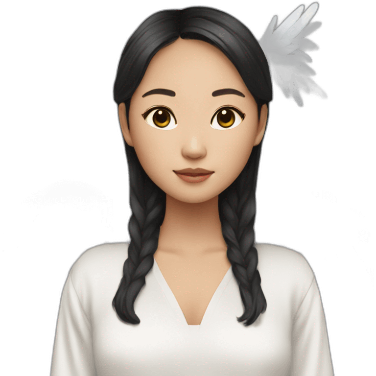 Asian girl with angel vetements emoji