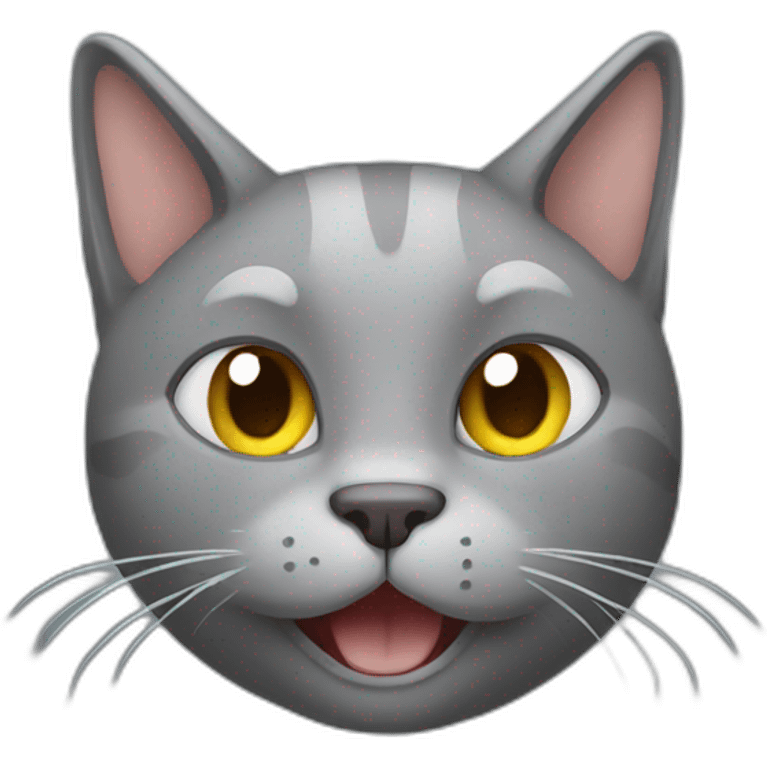 Grey cat pooing emoji