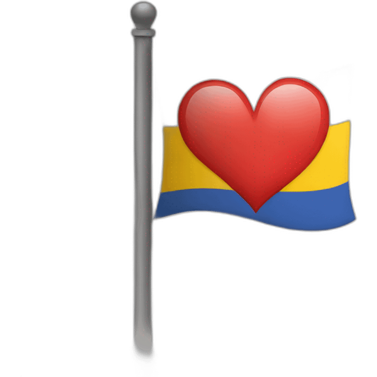 flag with heart emoji