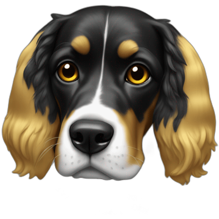 Black and gold cocker emoji