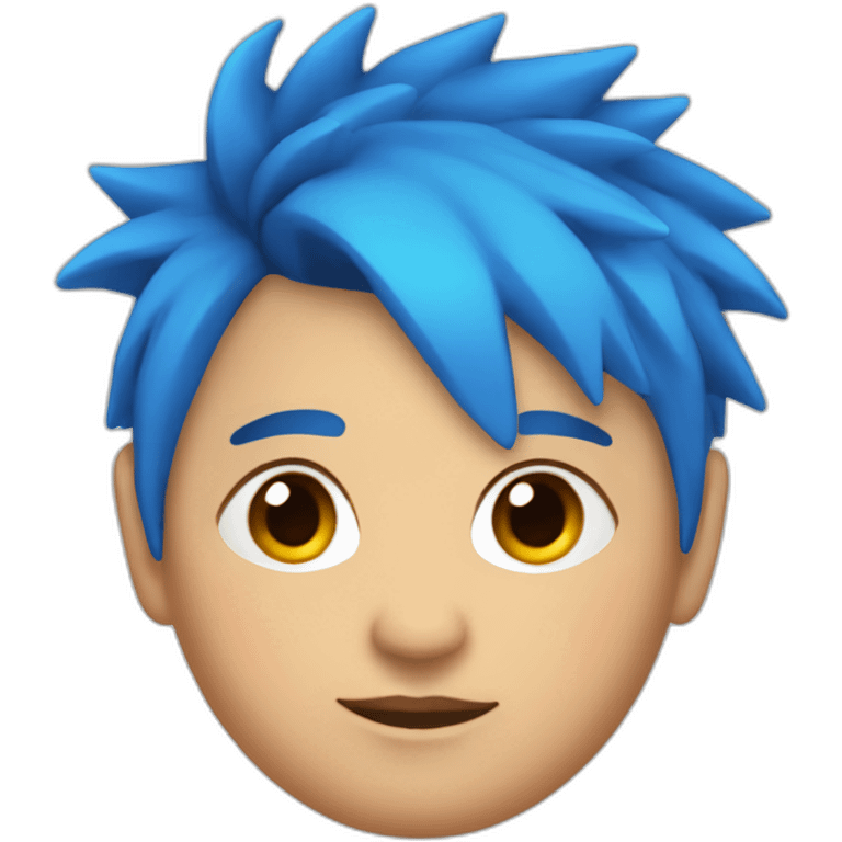 Older fat lesbian Chilean very short spiky bright blue hair emoji