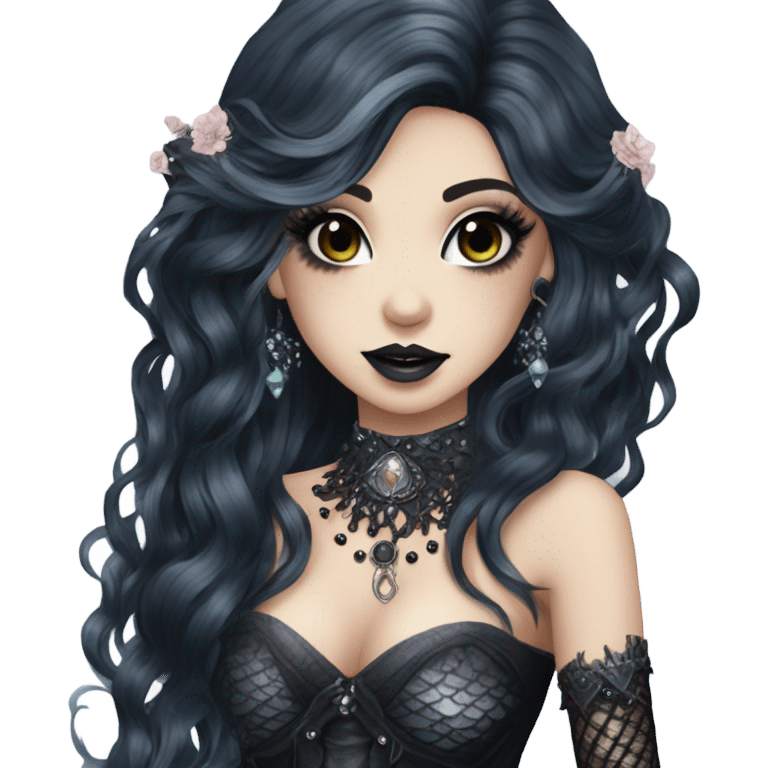 goth mermaid hime gyaru girl emoji