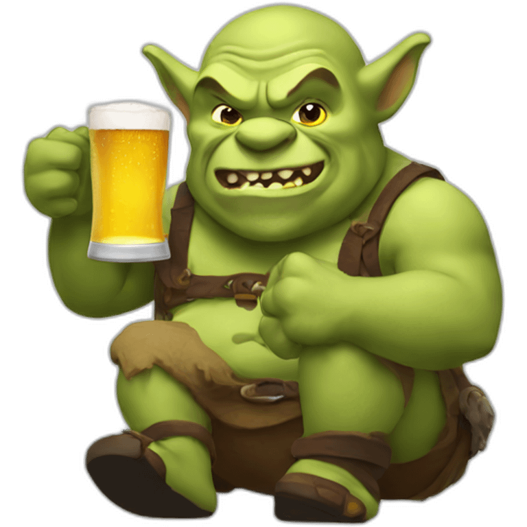 ogre drinking beer emoji