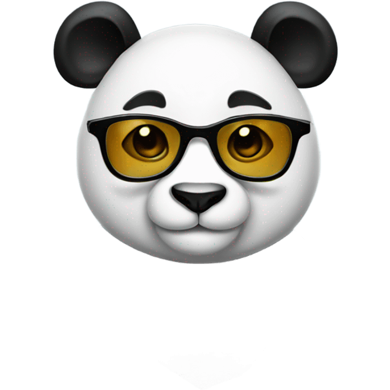 Panda wearing glasses looking cool emoji