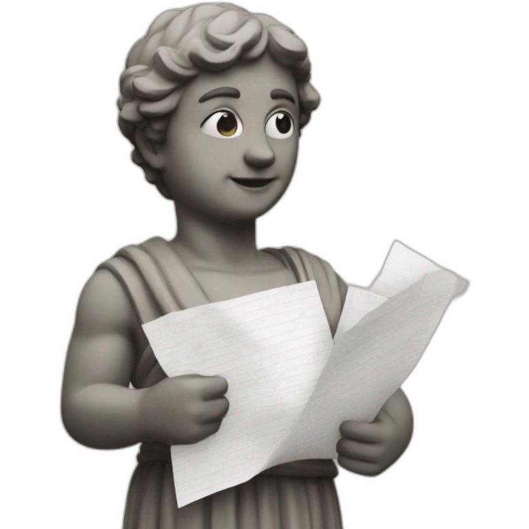 statue holding papers italy emoji