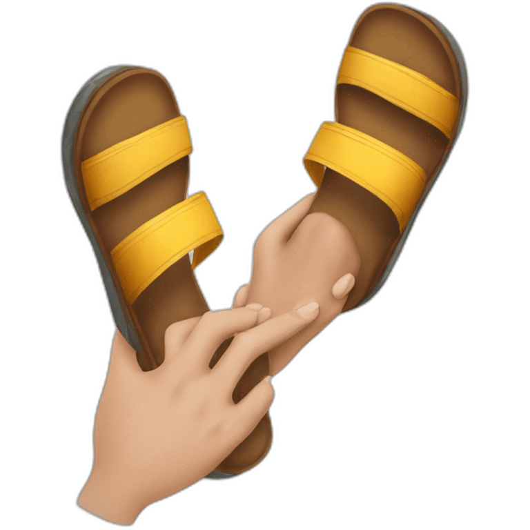 Sandal in hand emoji