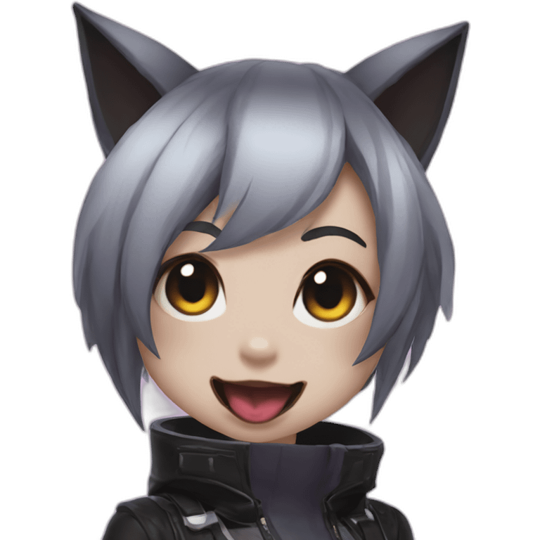 goth nekochan mei,overwatch,tongue emoji