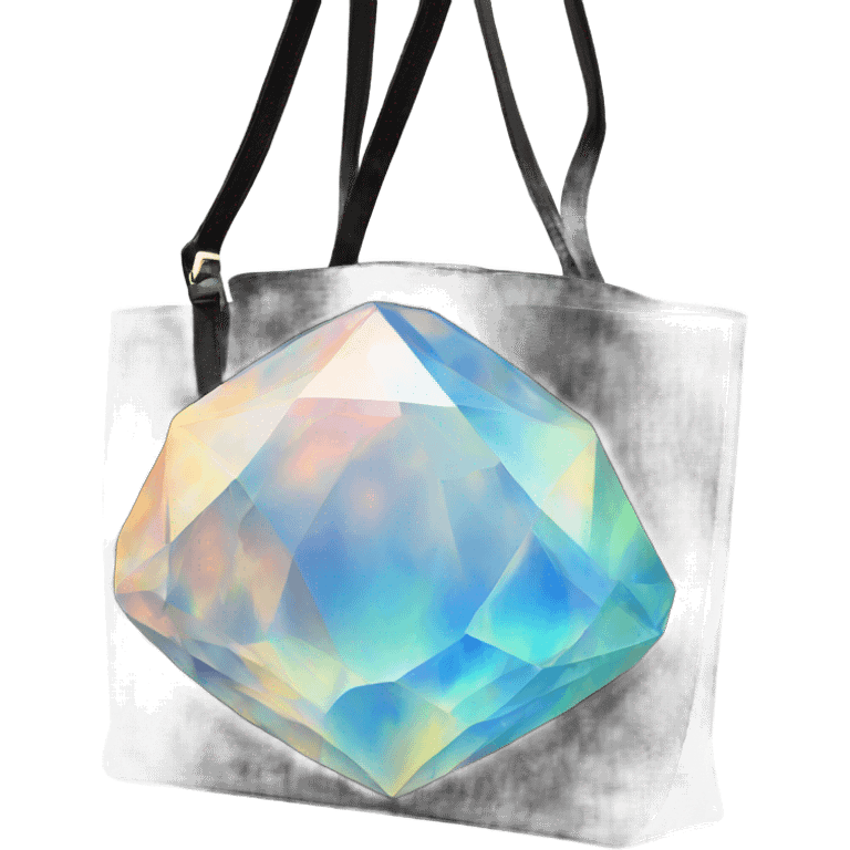 opal Crystal gemstone tote handbag emoji