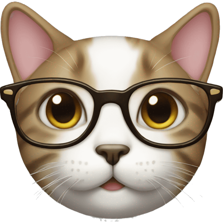 cute cat with glasses emoji