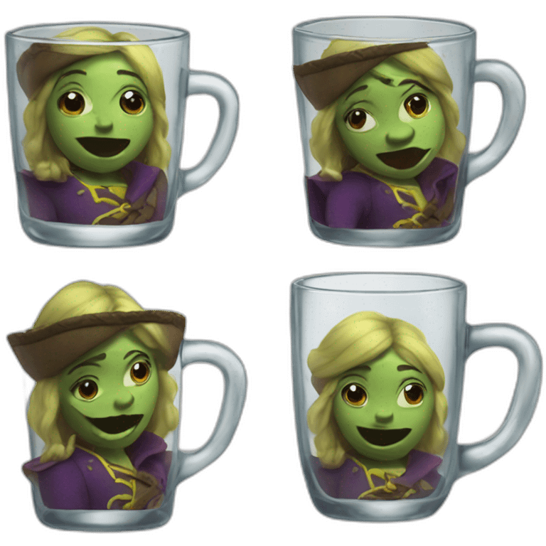 Doris from Shrek wipes a glass wearing a pirate outfit emoji