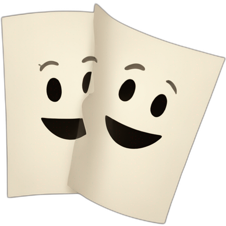 two happy pieces of paper emoji