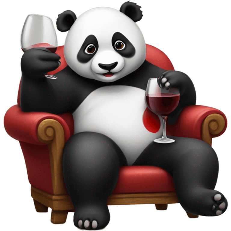 Panda drinking red wine emoji