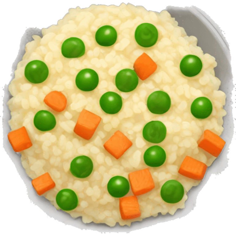 risotto with peas and carrot cubes emoji