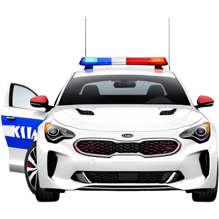 Police Car - Kia Stinger (Model Year: 2018) (Iconic Colour: White with blue and red markings) emoji