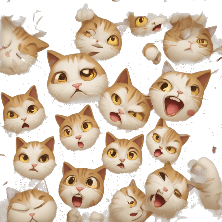 Cat mad faces animated emoji