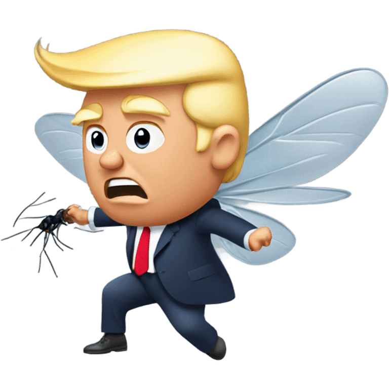 Donald Trump swatting a fly emoji