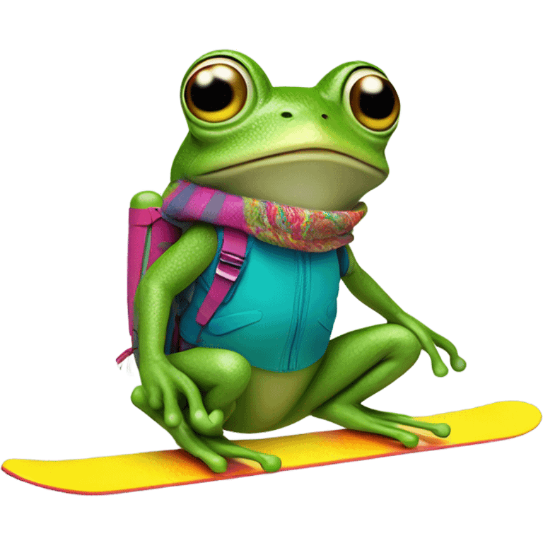 Frog on skis emoji