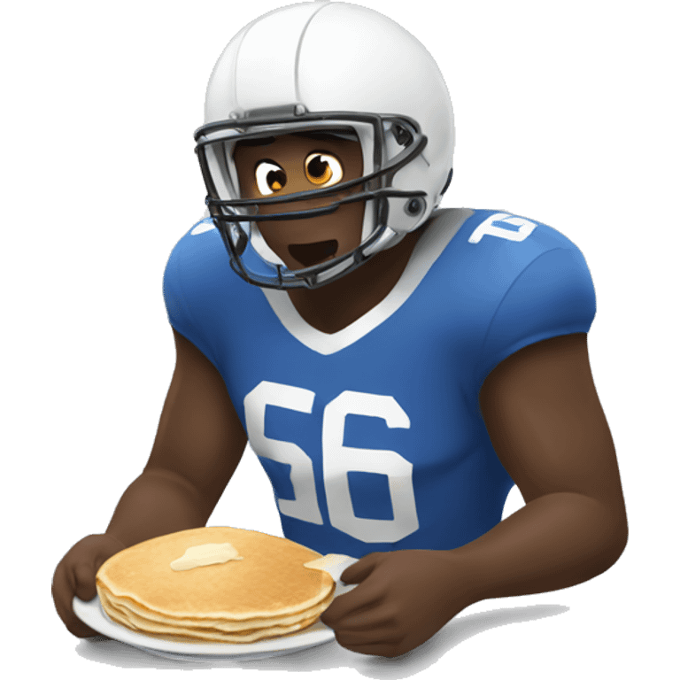 football player eating pancakes emoji