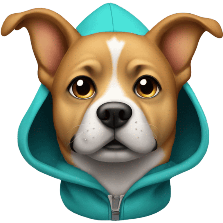 Dog wearing a hoodie emoji